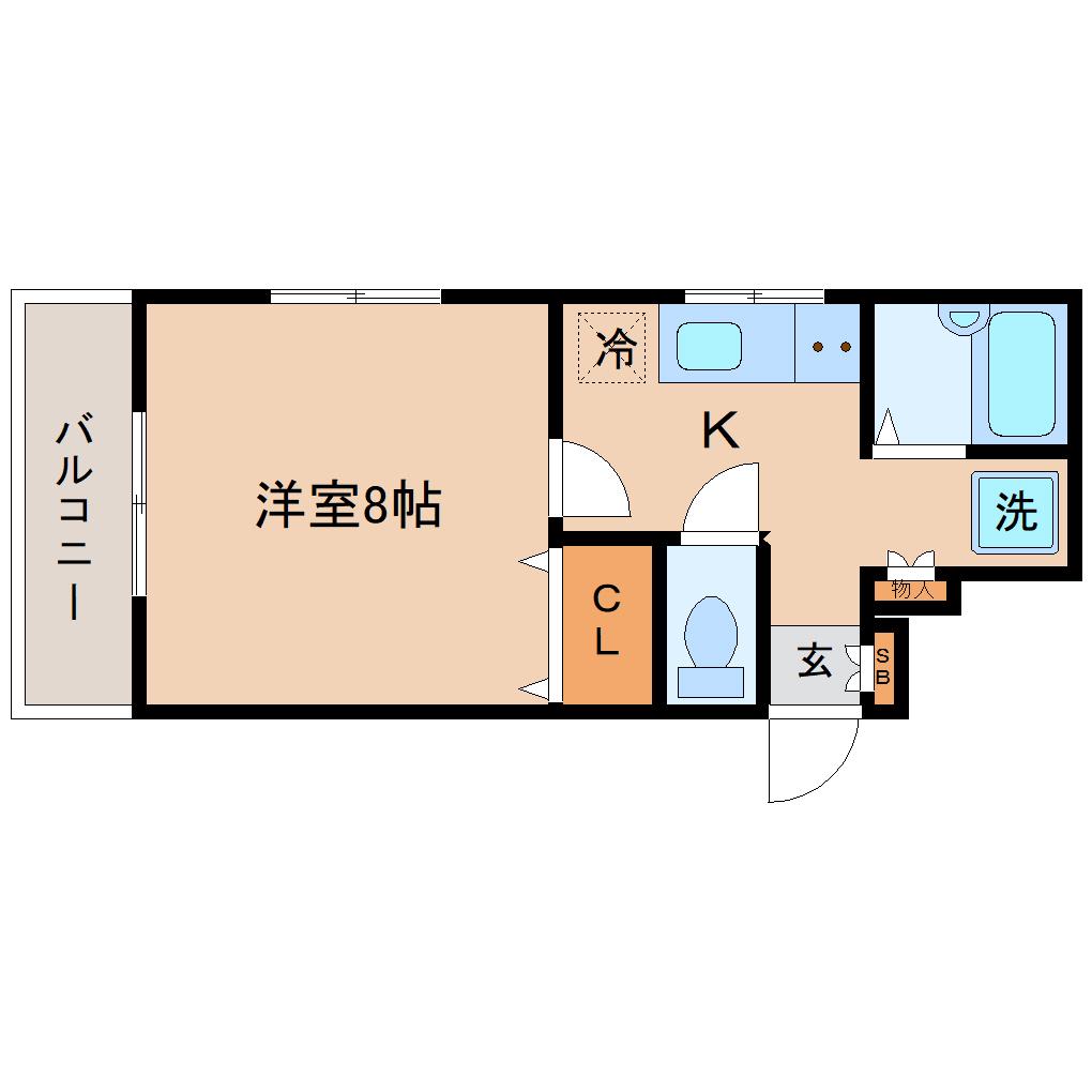 クリスタルハイツ(1K/3階)の間取り写真