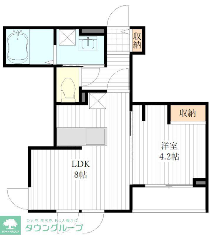 カンターレ 宮城の萩(1LDK/2階)の間取り写真