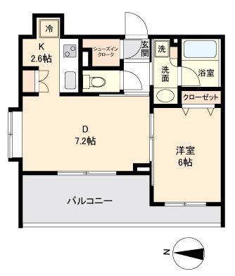 CASSIA新高円寺(1LDK/5階)の間取り写真
