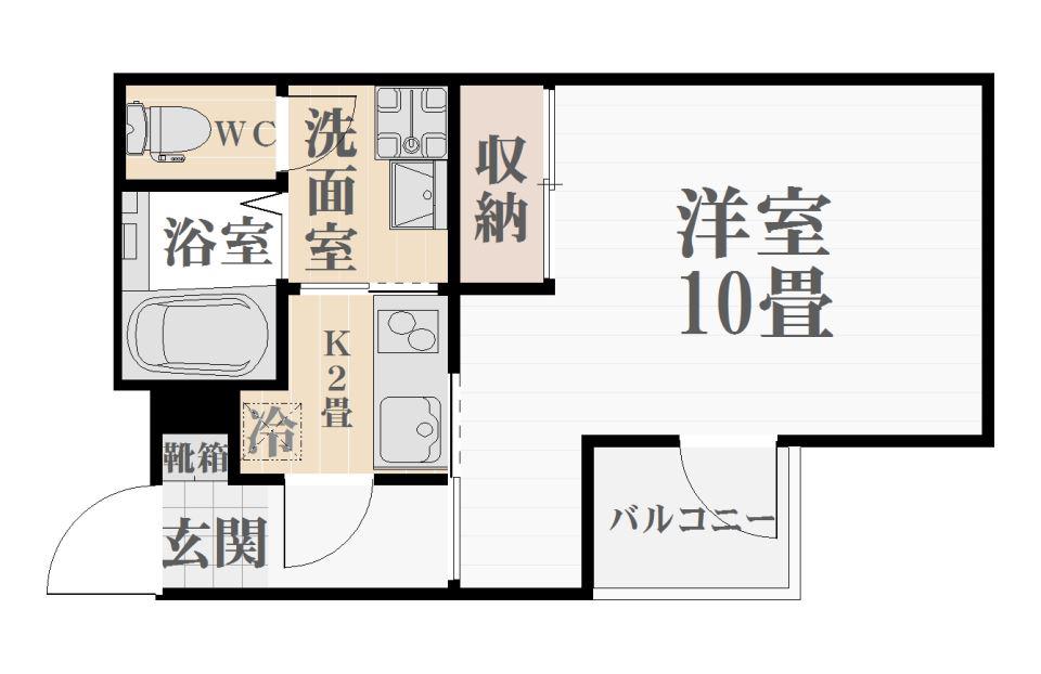 THE STARS MANSION KORIMOTO(1K/2階)の間取り写真