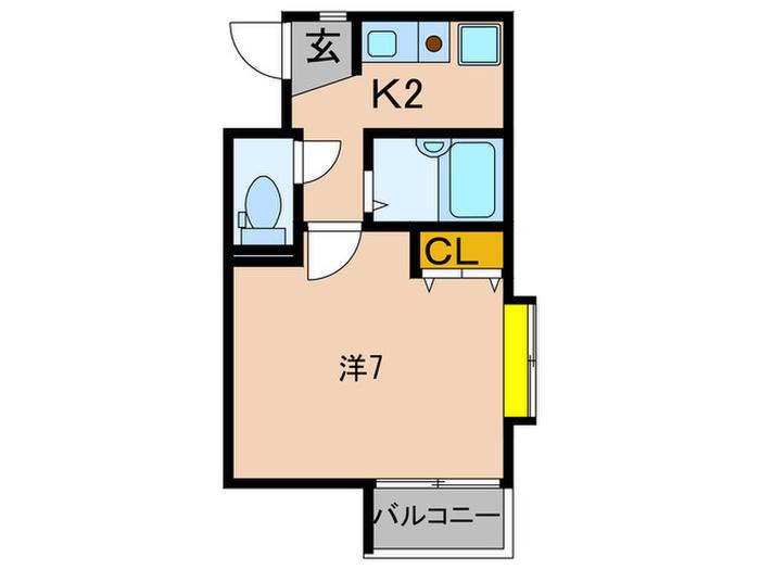 高敷マンションI(1K/3階)の間取り写真