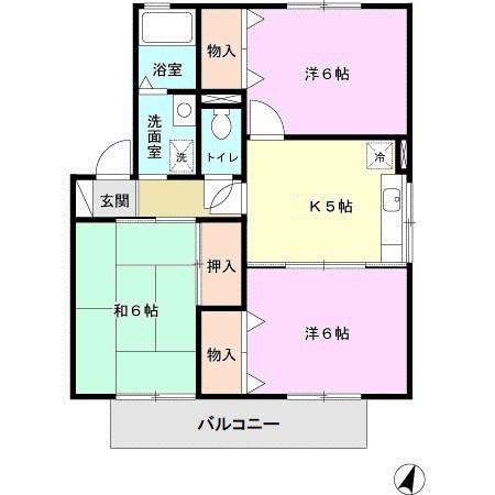 シャルマンコート(3K/2階)の間取り写真