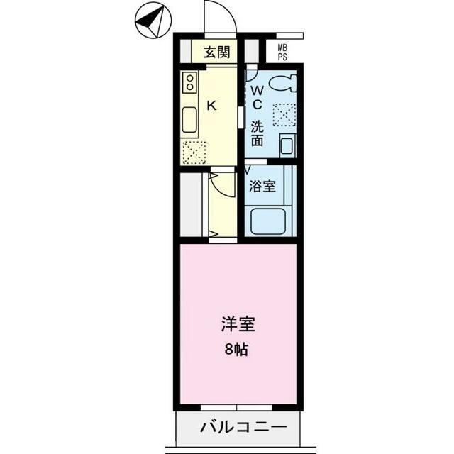 TFレジデンス鵜の木(1K/2階)の間取り写真