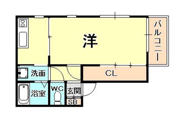 クライネ・ブルーメ(1K/2階)の間取り写真