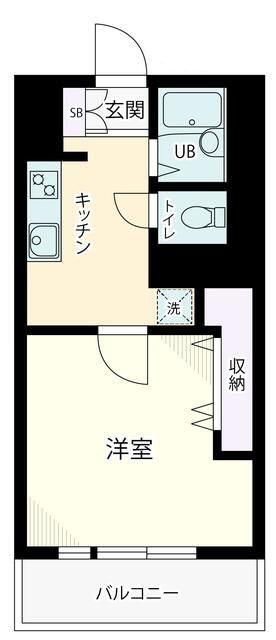 ハイネス立川(1K/10階)の間取り写真