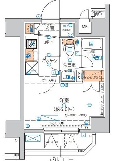 RISING PLACE 綾瀬三番館(1K/6階)の間取り写真