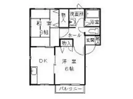 ドミトリー蒼海(2DK/1階)の間取り写真