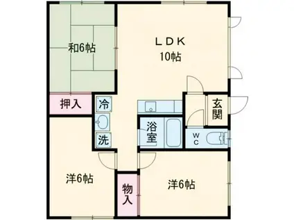 南ハイツ(3LDK/2階)の間取り写真