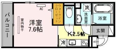 ヴィラージオ(1K/3階)の間取り写真