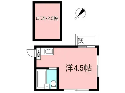 シャトー代田橋(ワンルーム/2階)の間取り写真