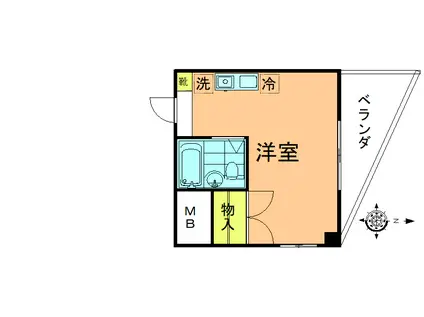 カーサ橋本(ワンルーム/3階)の間取り写真