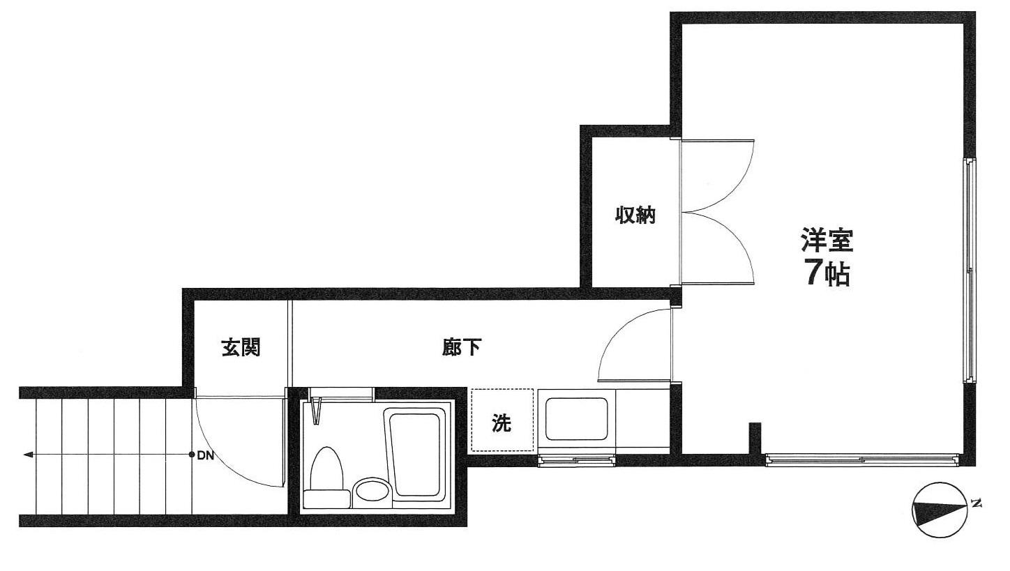 白根アパート(1K/2階)の間取り写真