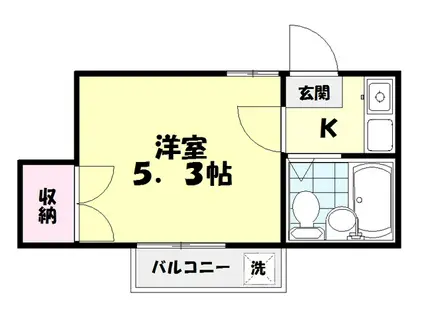 永和荘(1K/2階)の間取り写真