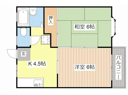 アムール十里(2K/2階)の間取り写真