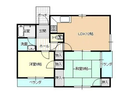 サウスパイン(2LDK/5階)の間取り写真