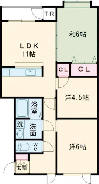 サンライズハイツ NO.1(3LDK/1階)の間取り写真