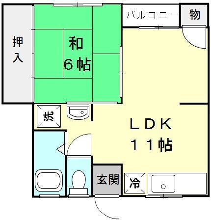 プレゼンス紀伊II(1LDK/1階)の間取り写真