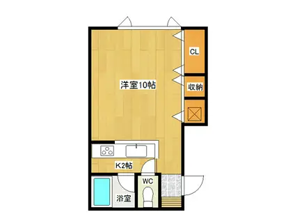 アパートメント谷川(1K/1階)の間取り写真