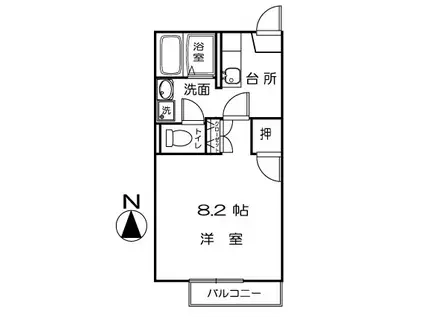 フレグランスさかい 1階の物件(1DK/1階)の間取り写真
