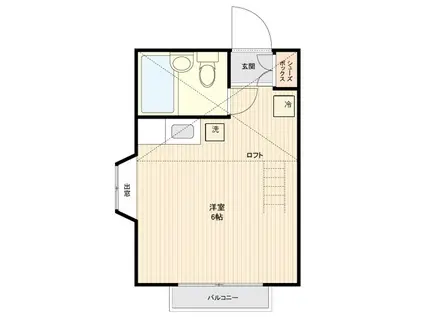 ミルフィーユ川角(ワンルーム/2階)の間取り写真