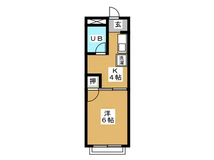 サンシャインコーポ1号棟(1K/2階)の間取り写真