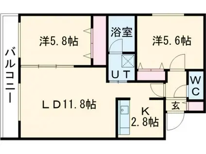 BLOOM(2LDK/1階)の間取り写真