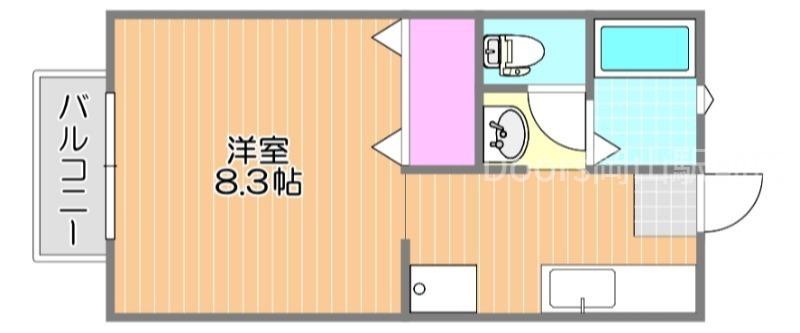 シャンテ高島(1K/2階)の間取り写真