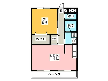 ベルフォーレ弐番館(1LDK/4階)の間取り写真