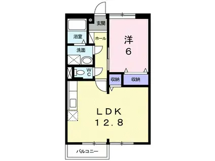 コンフォート2(1LDK/1階)の間取り写真