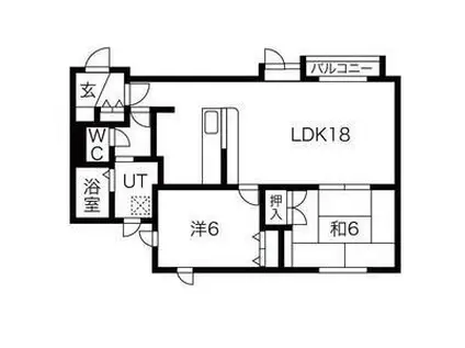 ノースアベニュードリーム(2LDK/2階)の間取り写真