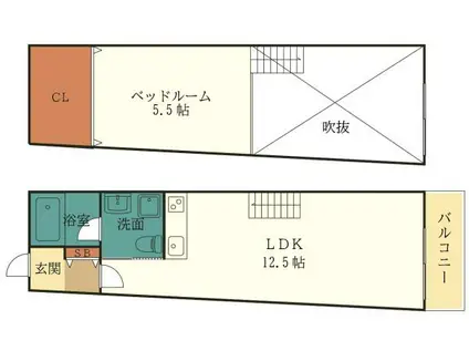 STADION(1DK/4階)の間取り写真