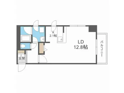 中鉱ビル(1K/7階)の間取り写真