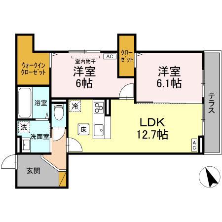 D S LIEN A A号地(2LDK/1階)の間取り写真