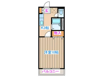 アヴォンリー萩(1K/3階)の間取り写真