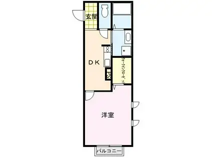 ネフェルト(1K/1階)の間取り写真