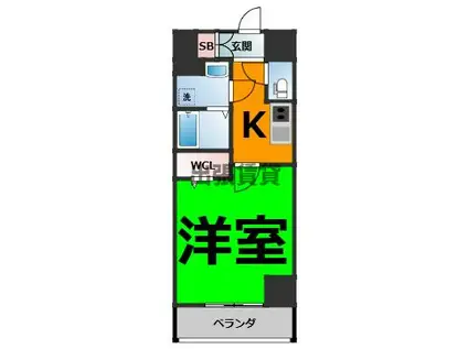 CREST TAPP黒川(1K/8階)の間取り写真