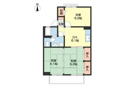ファミール前島II(3DK/2階)の間取り写真