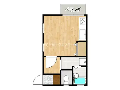 コーポ亀澤ハイツ(ワンルーム/2階)の間取り写真