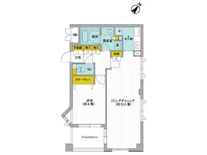 アズ小石川(1LDK/4階)の間取り写真
