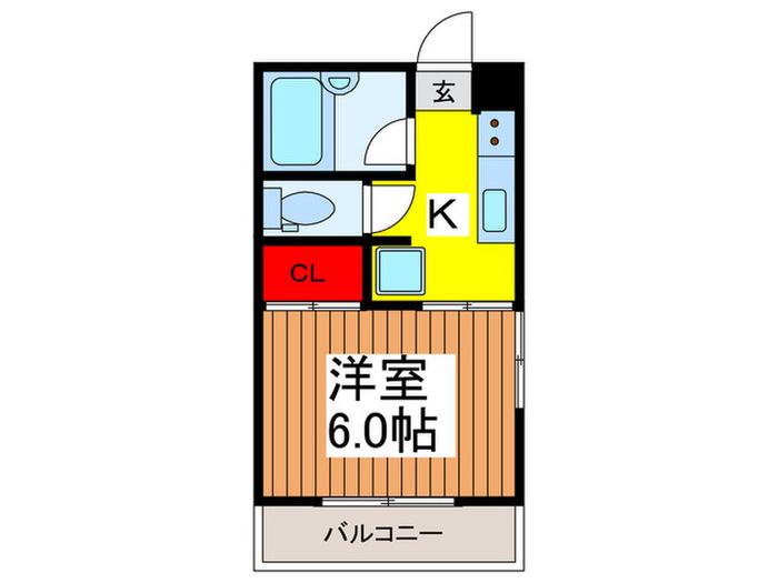 サマックス(1K/2階)の間取り写真
