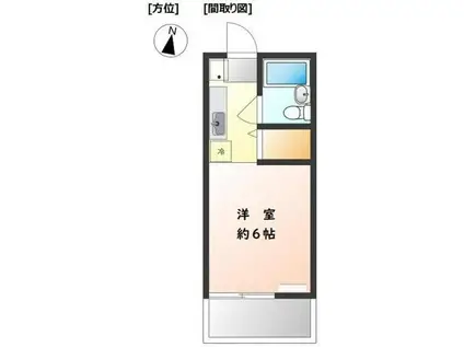 ルミニコスモス(ワンルーム/2階)の間取り写真