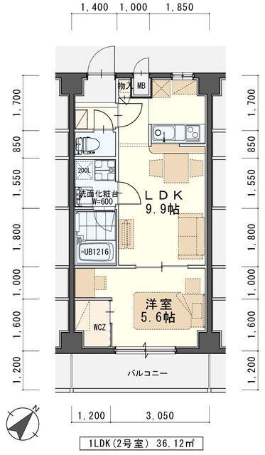 ティンクホーム(1LDK/4階)の間取り写真