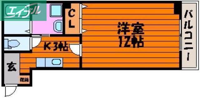 ルミナスライフ(1K/2階)の間取り写真