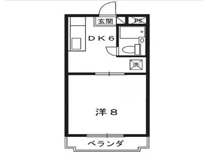 ステラハウス(1DK/1階)の間取り写真