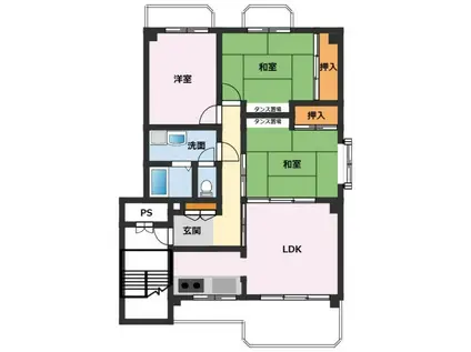 エピナールM(3LDK/4階)の間取り写真