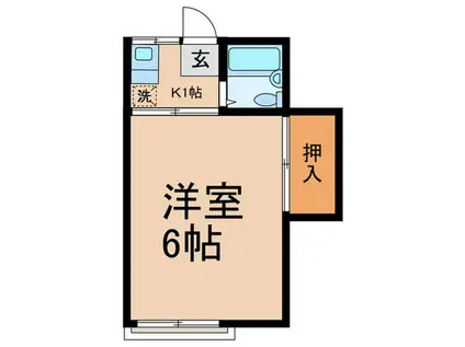 石塚荘(ワンルーム/2階)の間取り写真