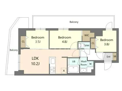 S-RESIDENCE北綾瀬AWESOME(3LDK/6階)の間取り写真