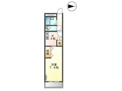 ハイツホウジョウ(1K/2階)の間取り写真