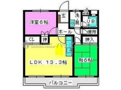 メゾン・ド・FUJI2(2LDK/3階)の間取り写真