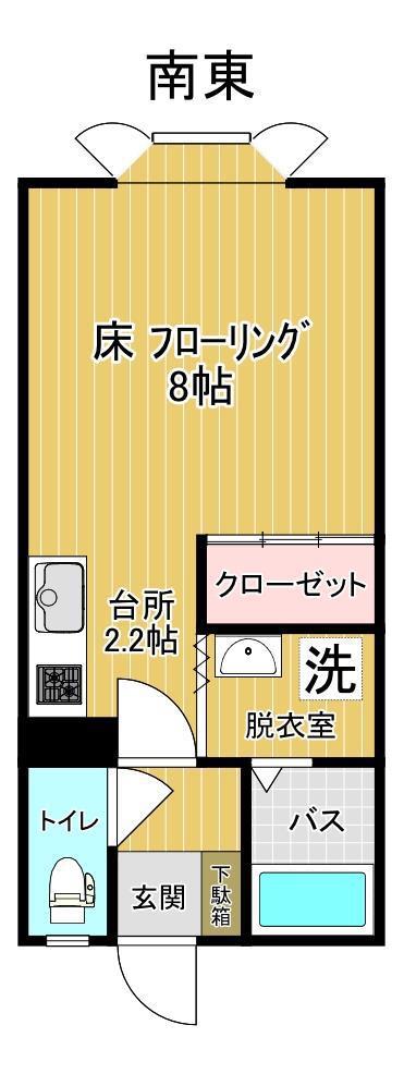 コーポ久美(1K/1階)の間取り写真